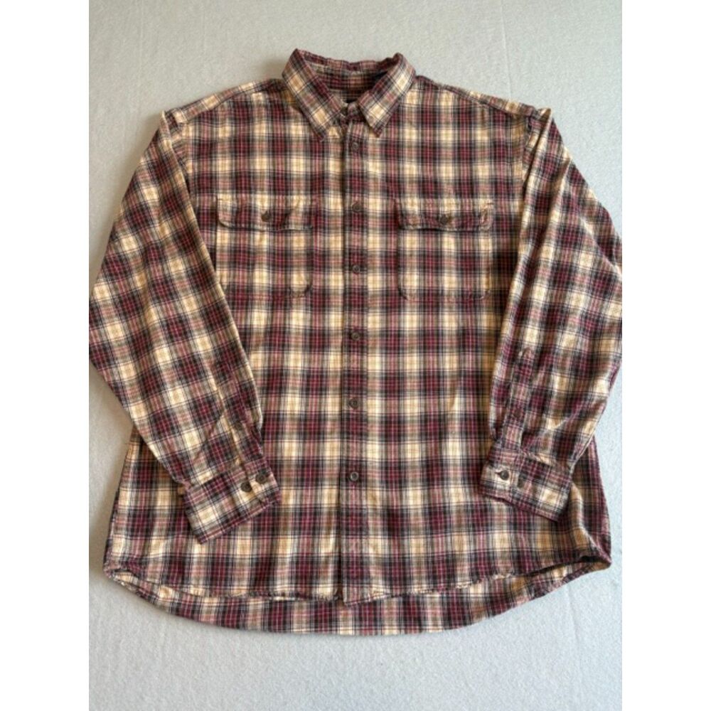 Vintage GAP Mens Large Heavyweight 100% Cotton Plaid Button Down Front Pockets